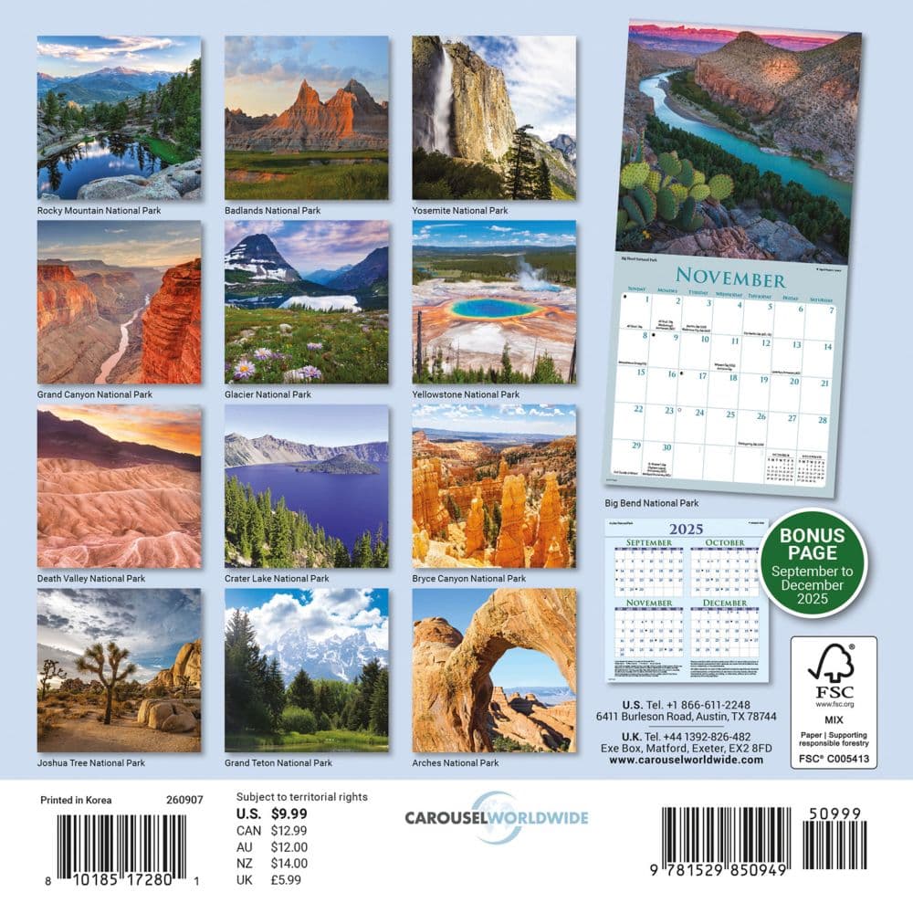 National Parks Special Value 2026 Mini Wall Calendar First Alternate Image
