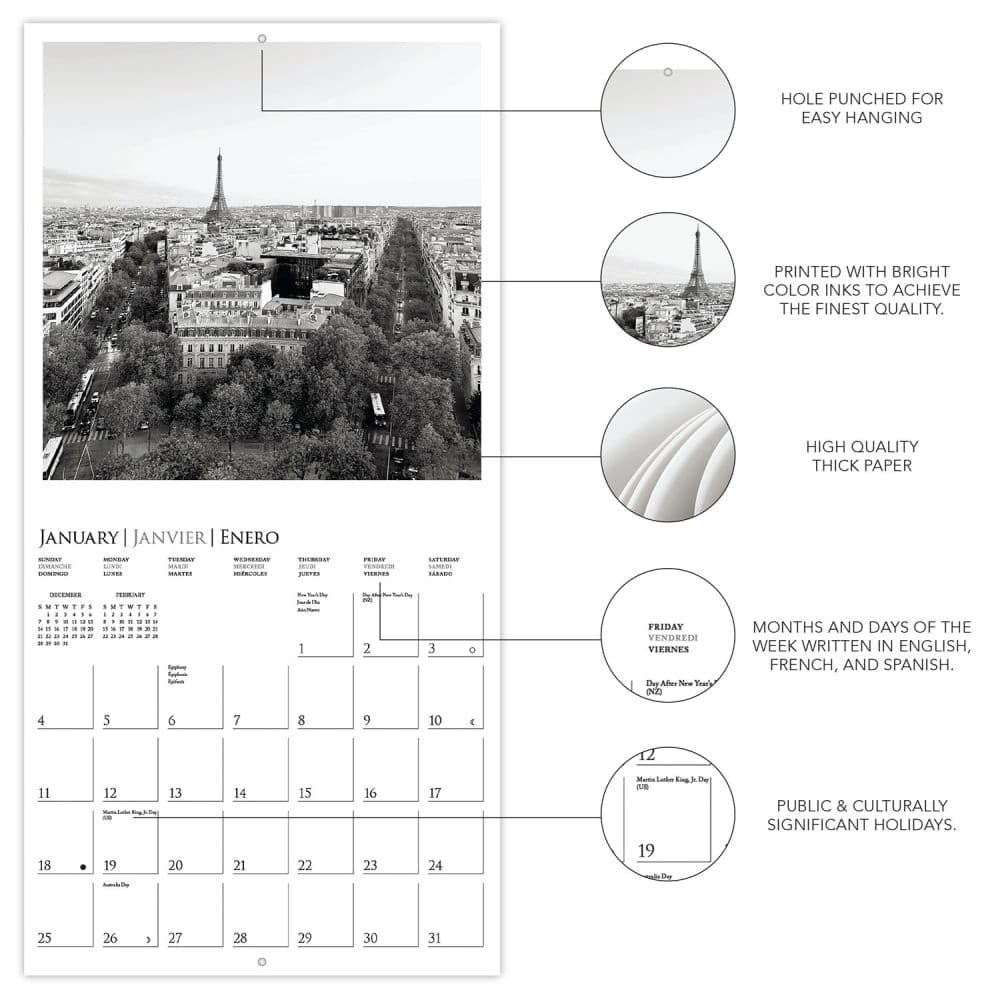 Paris 2026 Wall Calendar Second Alternate Image