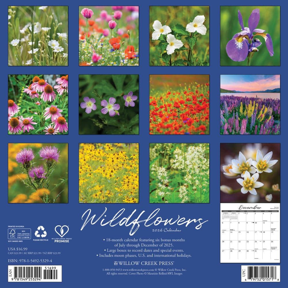 Wildflowers 2026 Wall Calendar First Alternate Image