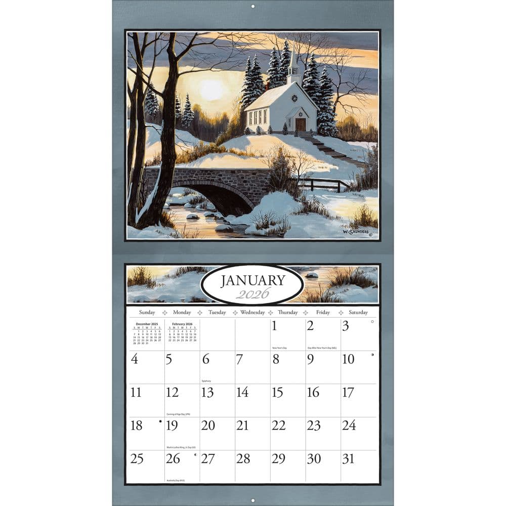 Country Churches 2026 Wall Calendar by Bill Saunders_ALT1