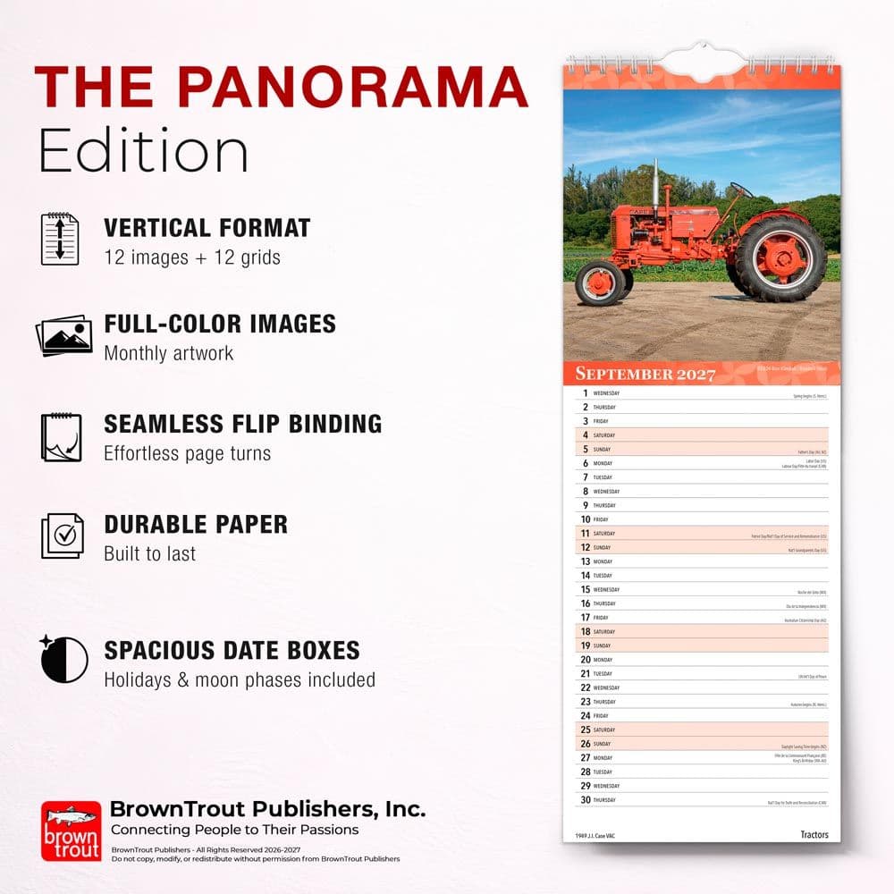 Tractors Slim 2027 Wall Calendar Fifth Alternate Image