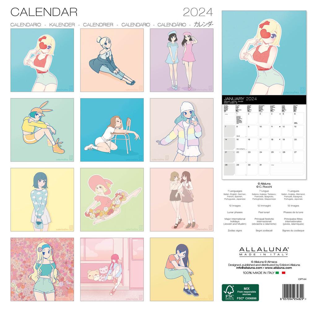 Manga Girls 2024 Mini Wall Calendar First Alternate Image width=&quot;1000&quot; height=&quot;1000&quot;
