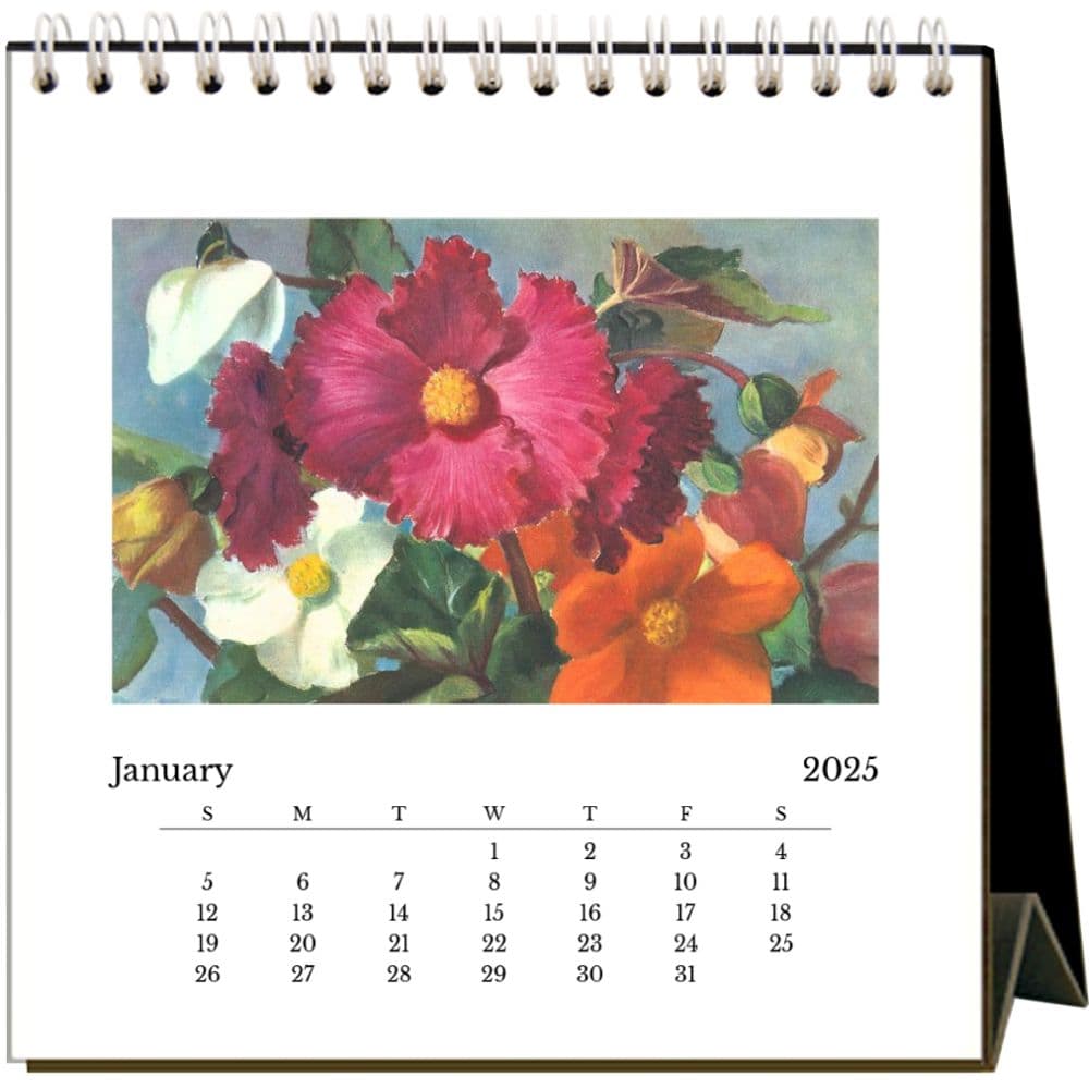 Nostalgic Flowers 2025 Easel Desk Calendar