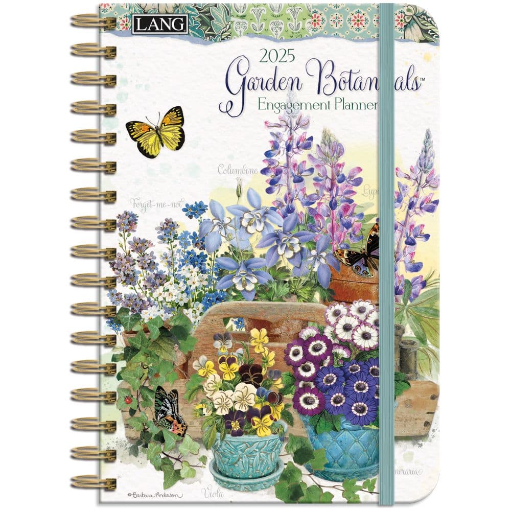 Garden Botanicals 2025 Spiral Engagement Planner by Barbara Anderson