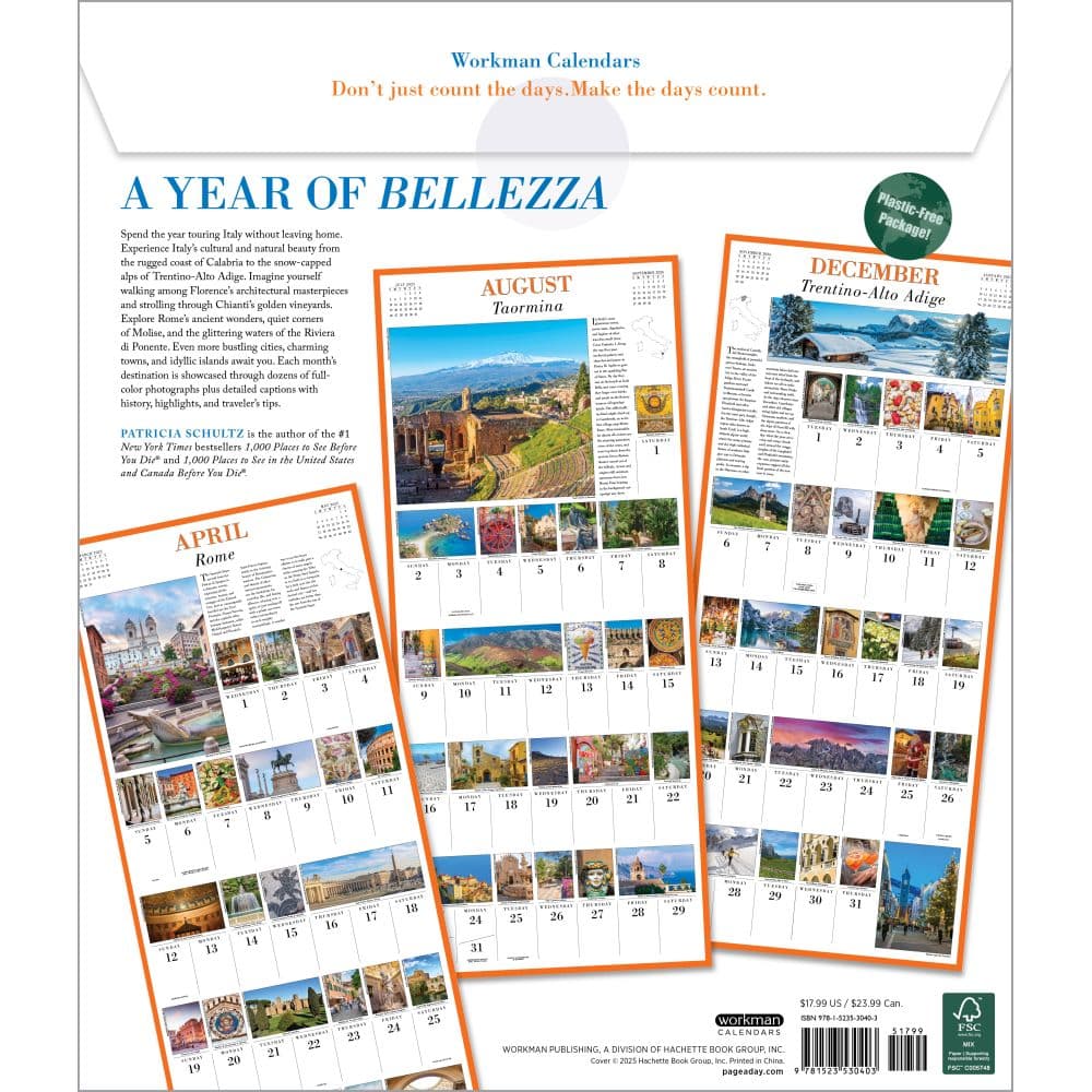 Italy 365 Days 2026 Wall Calendar First Alternate Image