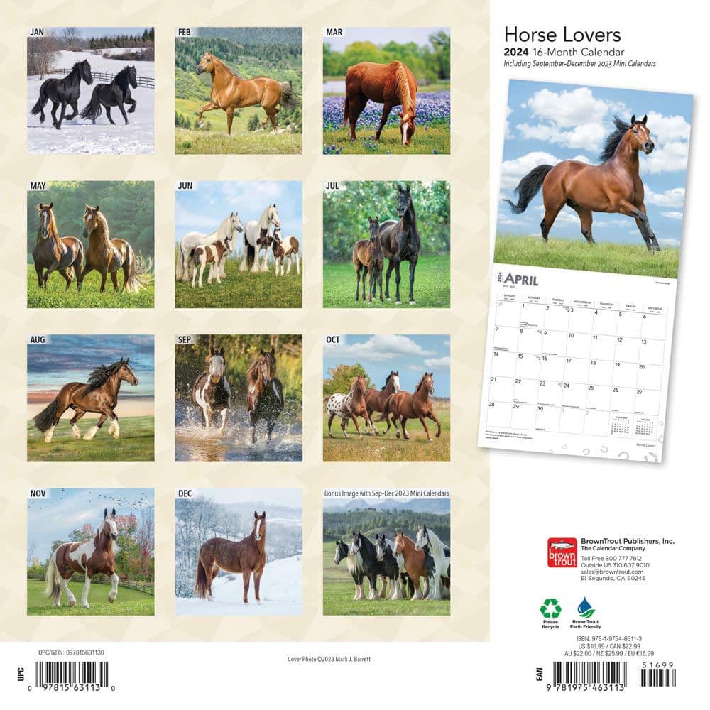 Horse Lovers 2024 Wall Calendar Alternate Image 1