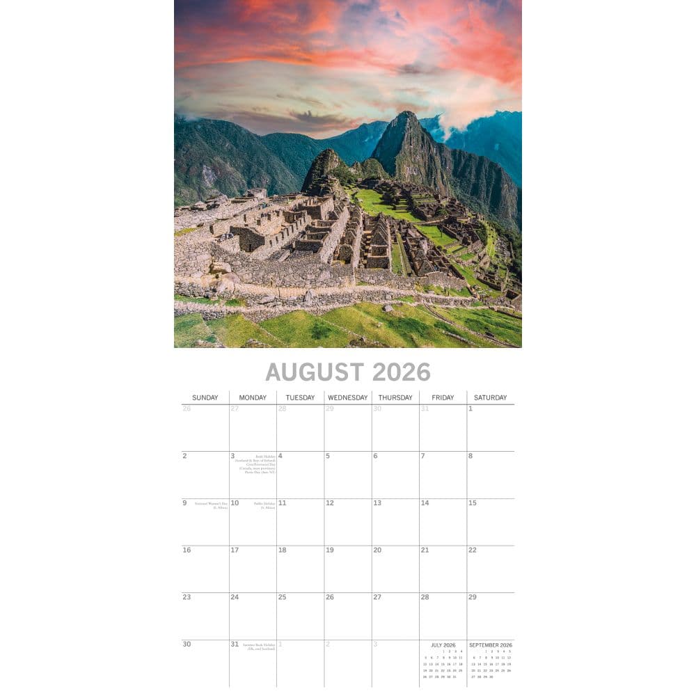 Wonders of the World 2026 Wall Calendar Third Alternate Image