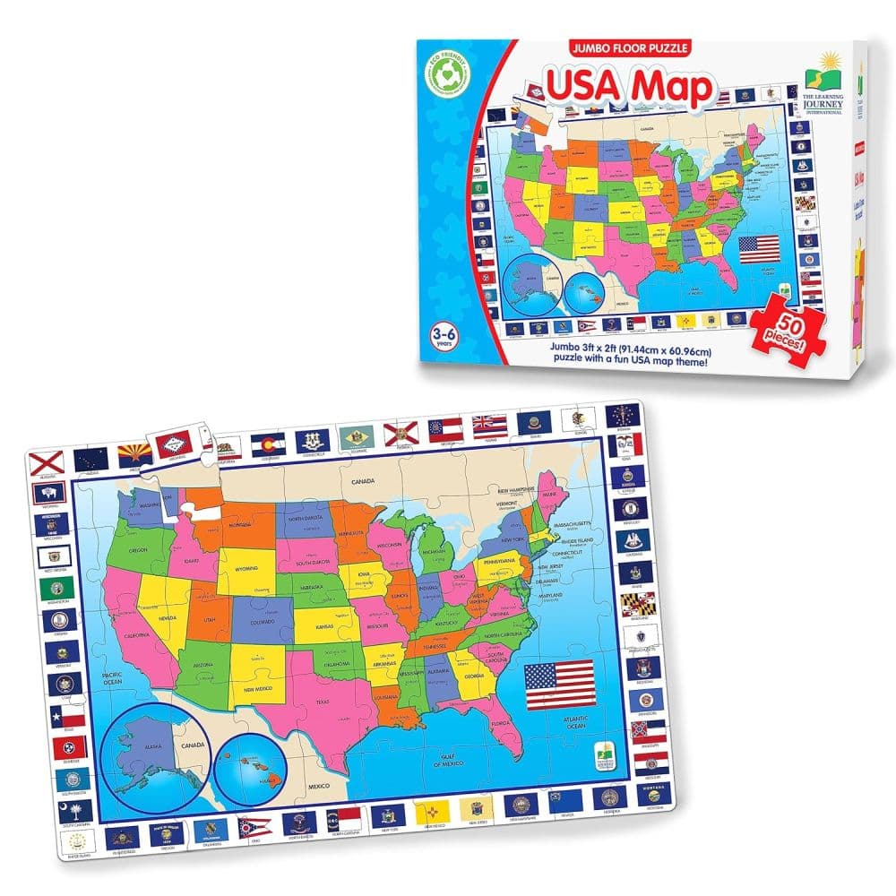 image Jumbo USA Map 50 Piece Floor Puzzle