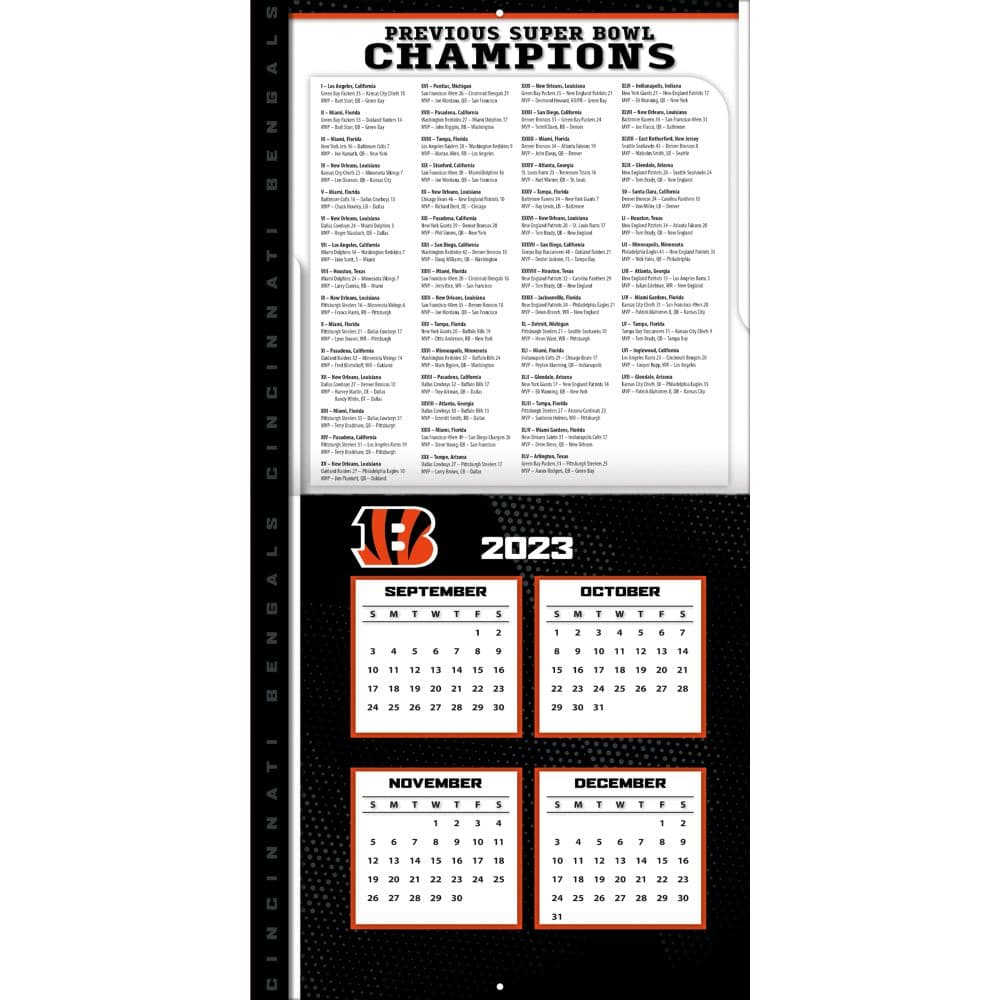 Cincinnati Bengals 2024 Wall Calendar