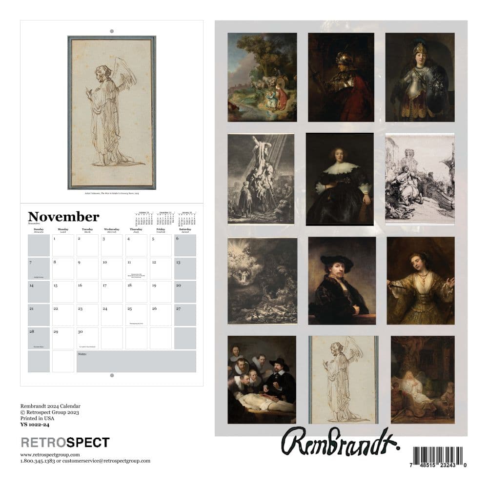 Rembrandt 2024 Wall Calendar First Alternate Image width=&quot;1000&quot; height=&quot;1000&quot;