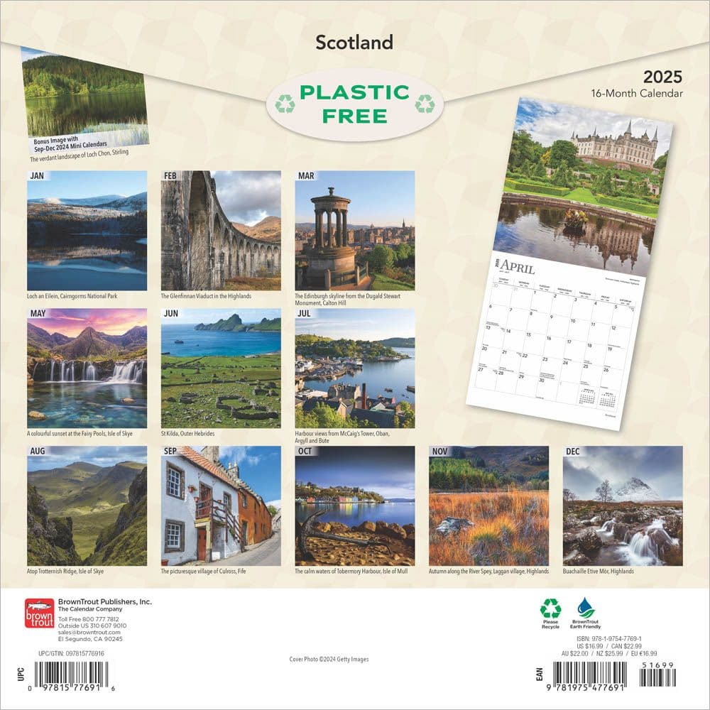 Scotland 2025 Wall Calendar