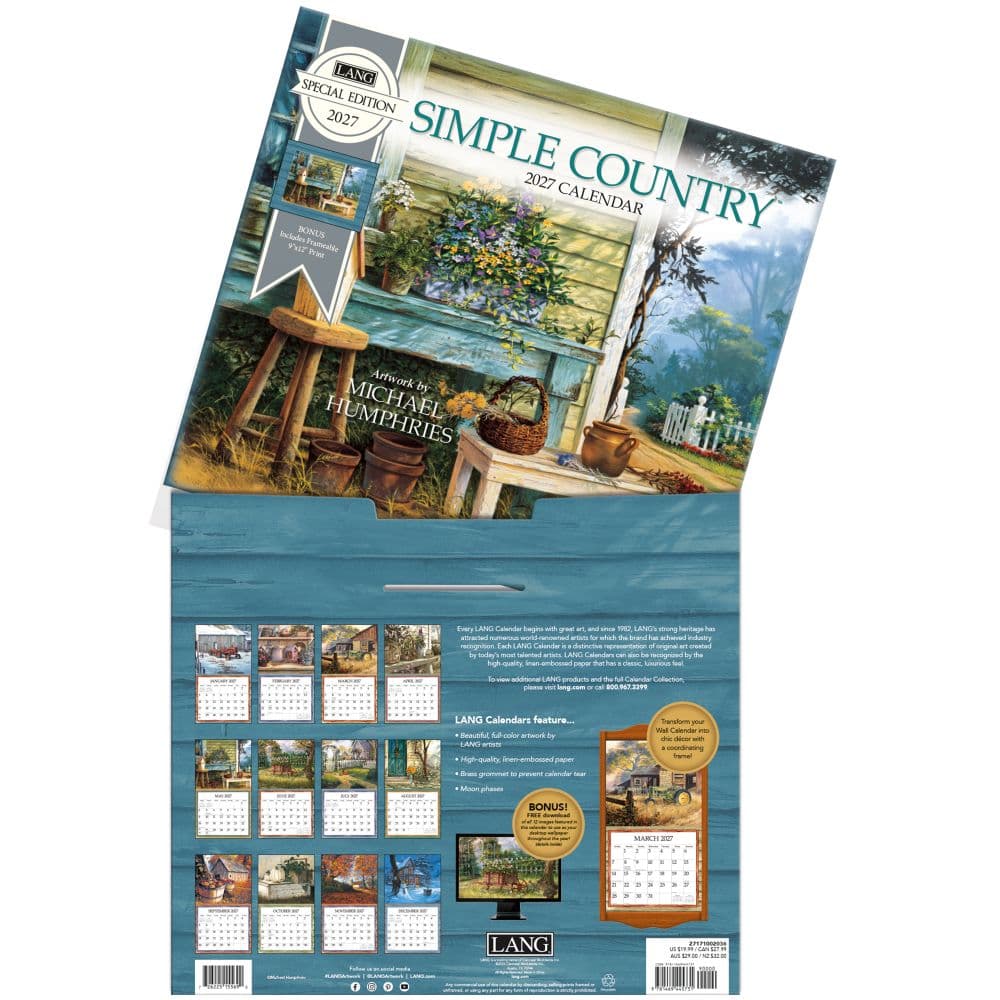 Simple Country Special Edition 2027 Wall Calendar Fourth Alternate Image
