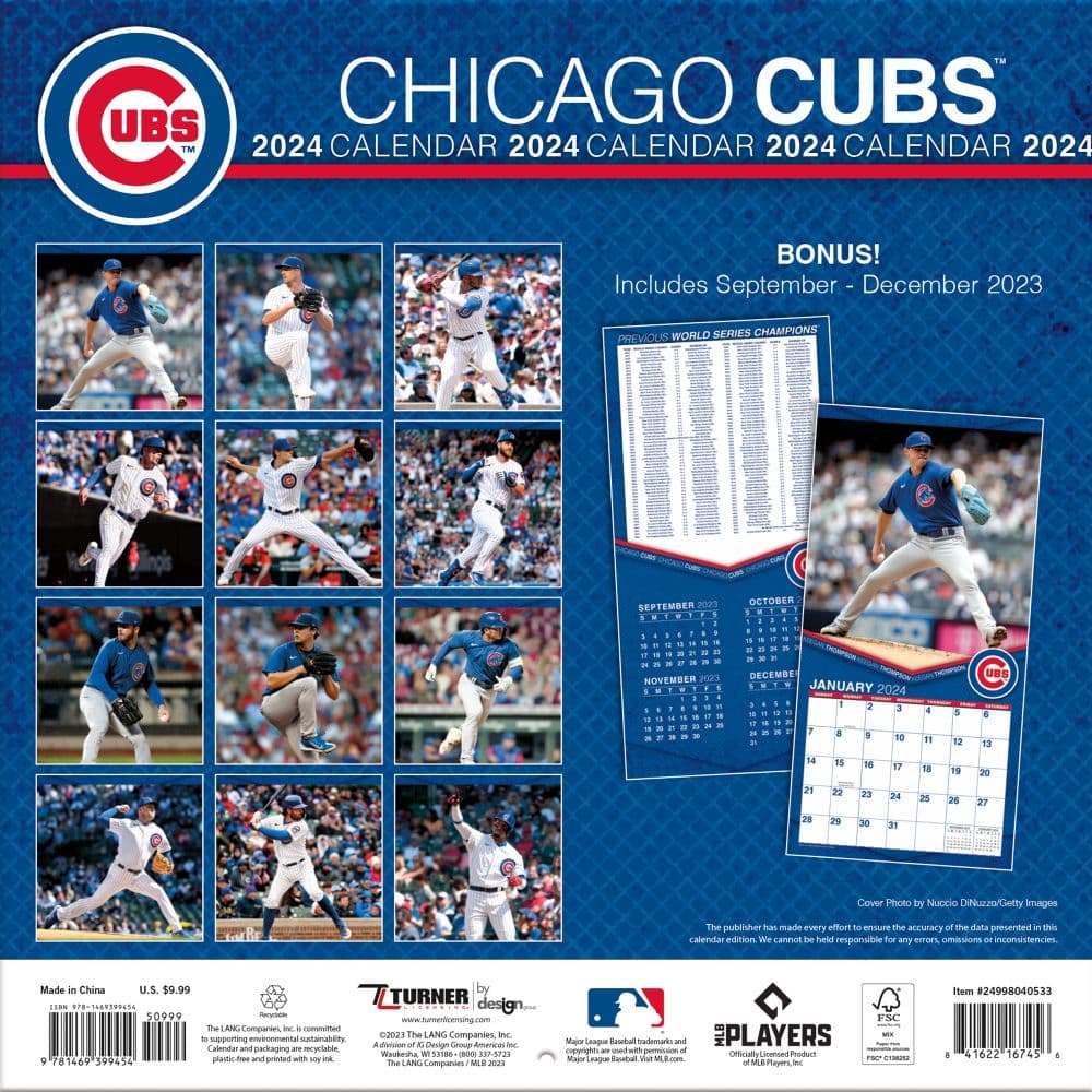 Chicago Cubs 2024 Mini Wall Calendar