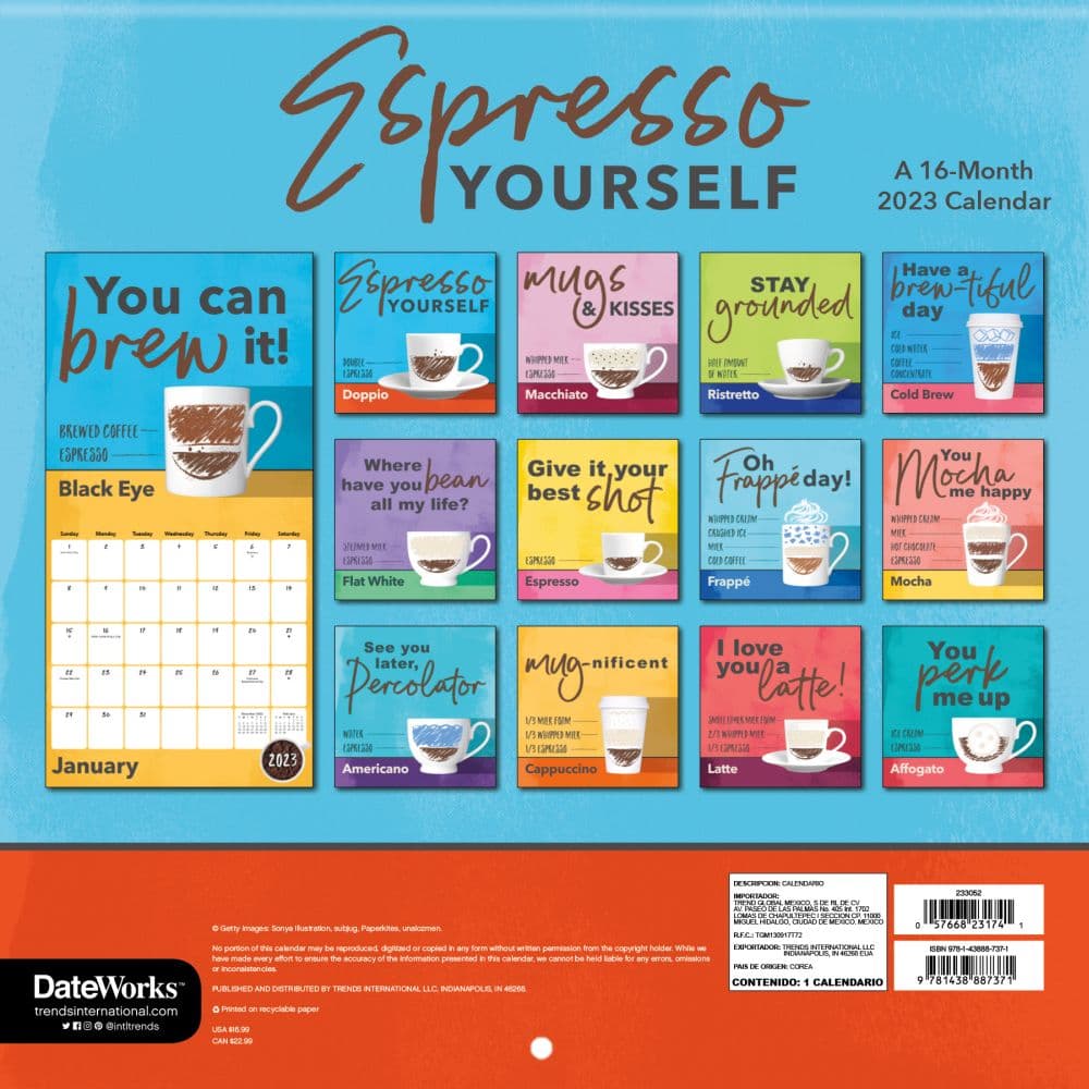 Coffee Art 2023 Wall Calendar SV - Calendars.com
