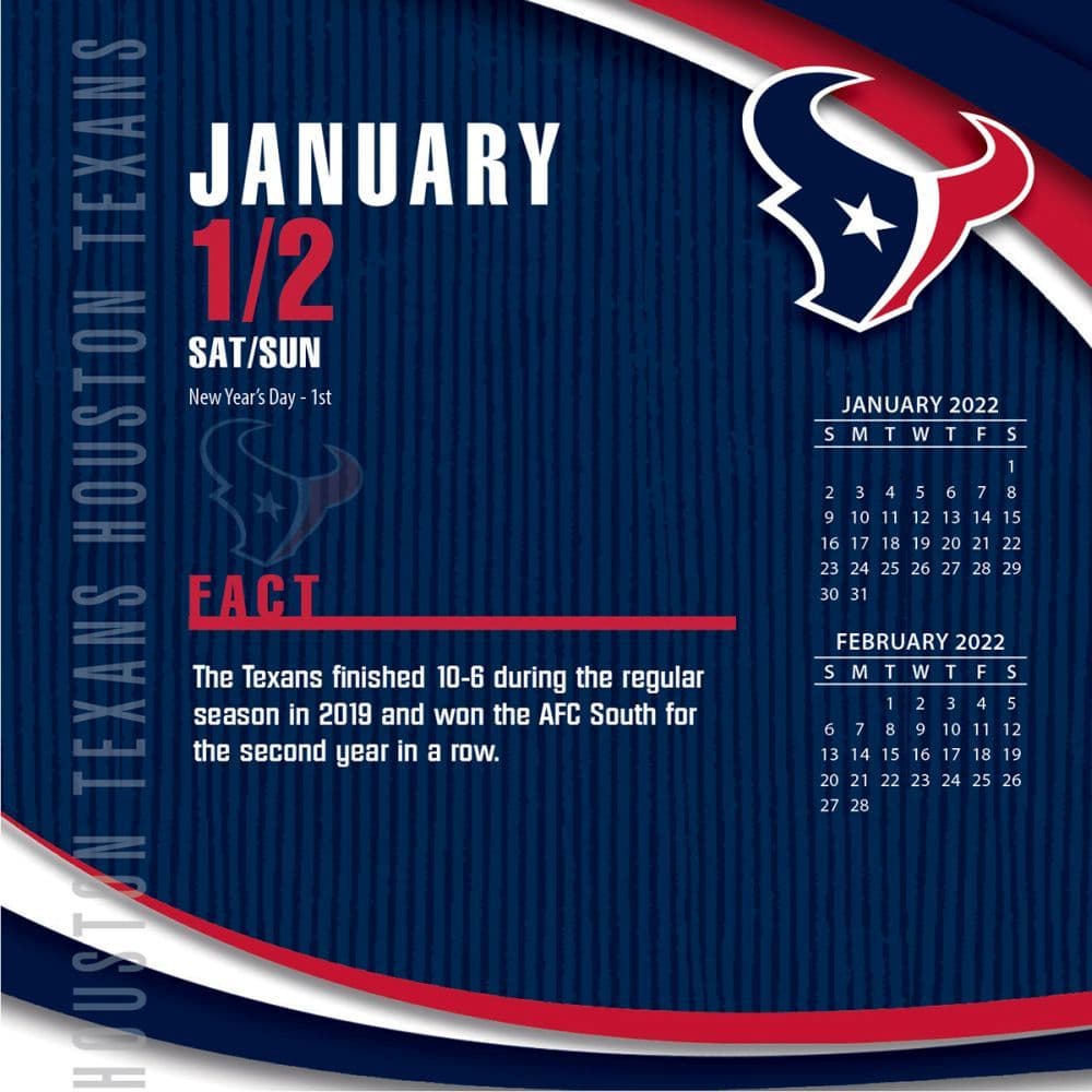Houston Texan Schedule 2022 Nfl Houston Texans 2022 Desk Calendar - Calendars.com