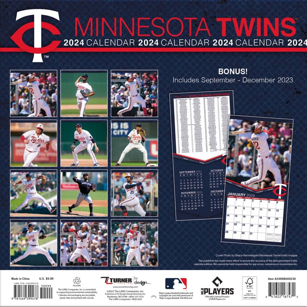 Minnesota Twins 2024 Mini Wall Calendar First Alternate Image width=&quot;1000&quot; height=&quot;1000&quot;