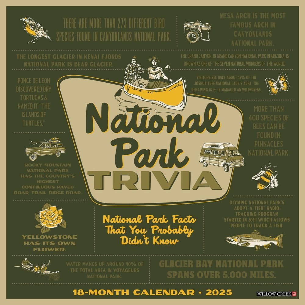 National Park Trivia 2025 Wall Calendar Main Image