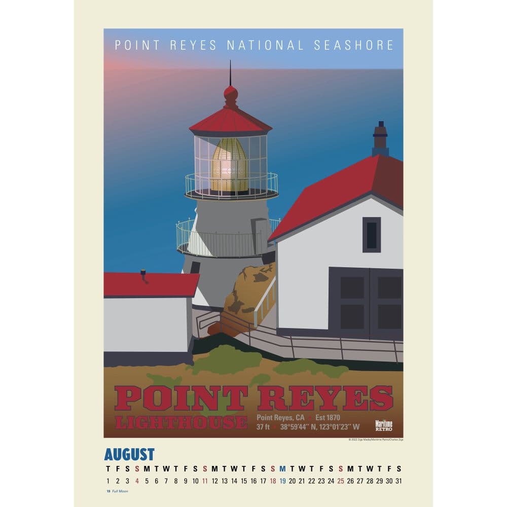 Pacific NW Lighthouses Poster 2024 Wall Calendar Fifth Alternate Image width=&quot;1000&quot; height=&quot;1000&quot;