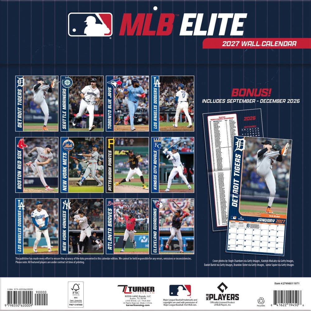 MLB Elite 2027 Wall Calendar First Alternate Image
