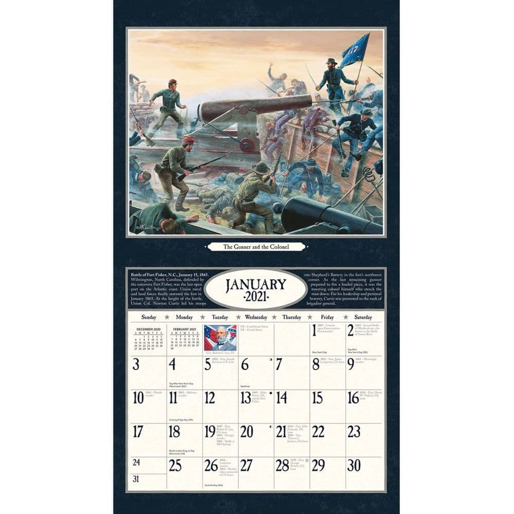 Civil War Wall Calendar by Mort Kunstler
