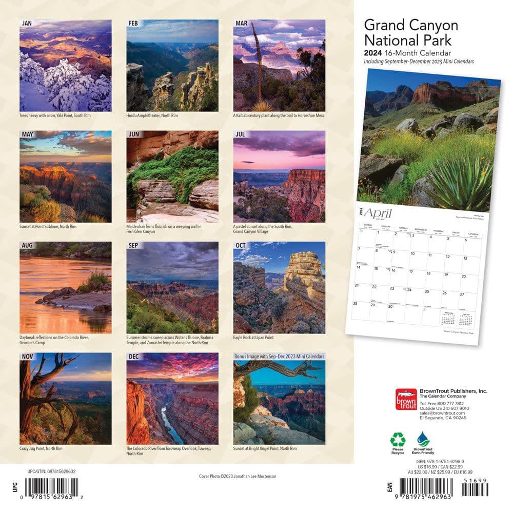 Grand Canyon National Park 2024 Wall Calendar