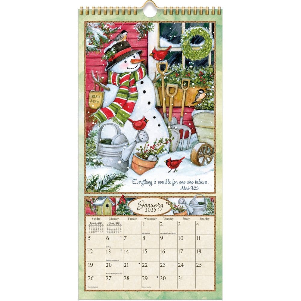 Bountiful Blessings 2025 Vertical Wall Calendar by Susan Winget