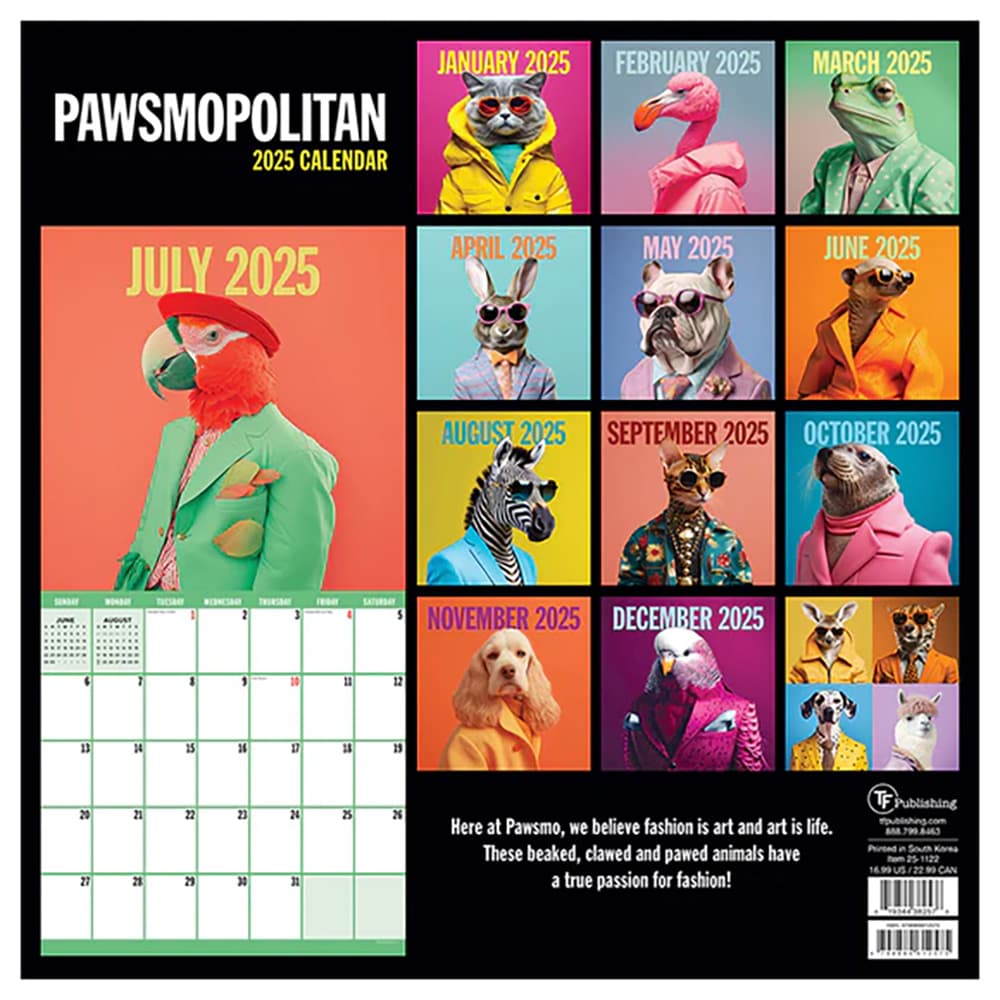 Pawsmopolitan 2025 Wall Calendar Alternate 1