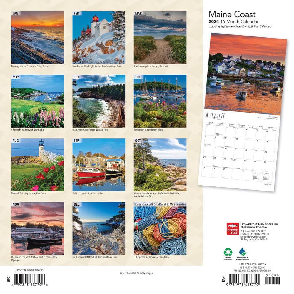 Maine Coast 2024 Wall Calendar First Alternate Image width=&quot;1000&quot; height=&quot;1000&quot;