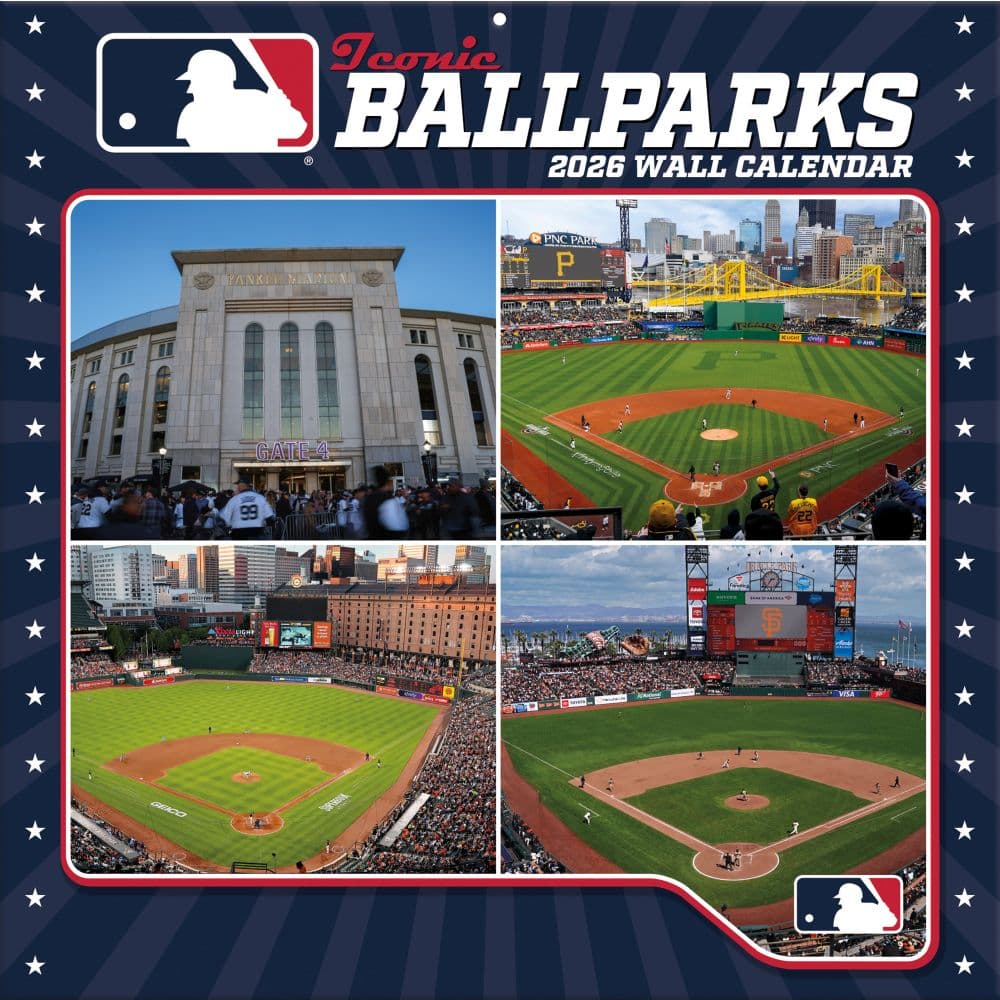 MLB Iconic Ballparks 2026 Wall Calendar Main Product Image