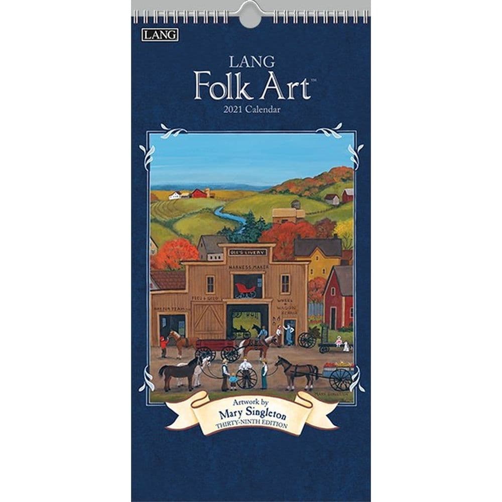 Lang Folk Art Vertical Wall Calendar by Mary Singleton