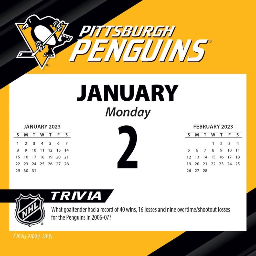 Pittsburgh Penguins Calendar 2023 Pittsburgh Penguins 2023 Desk Calendar - Calendars.com