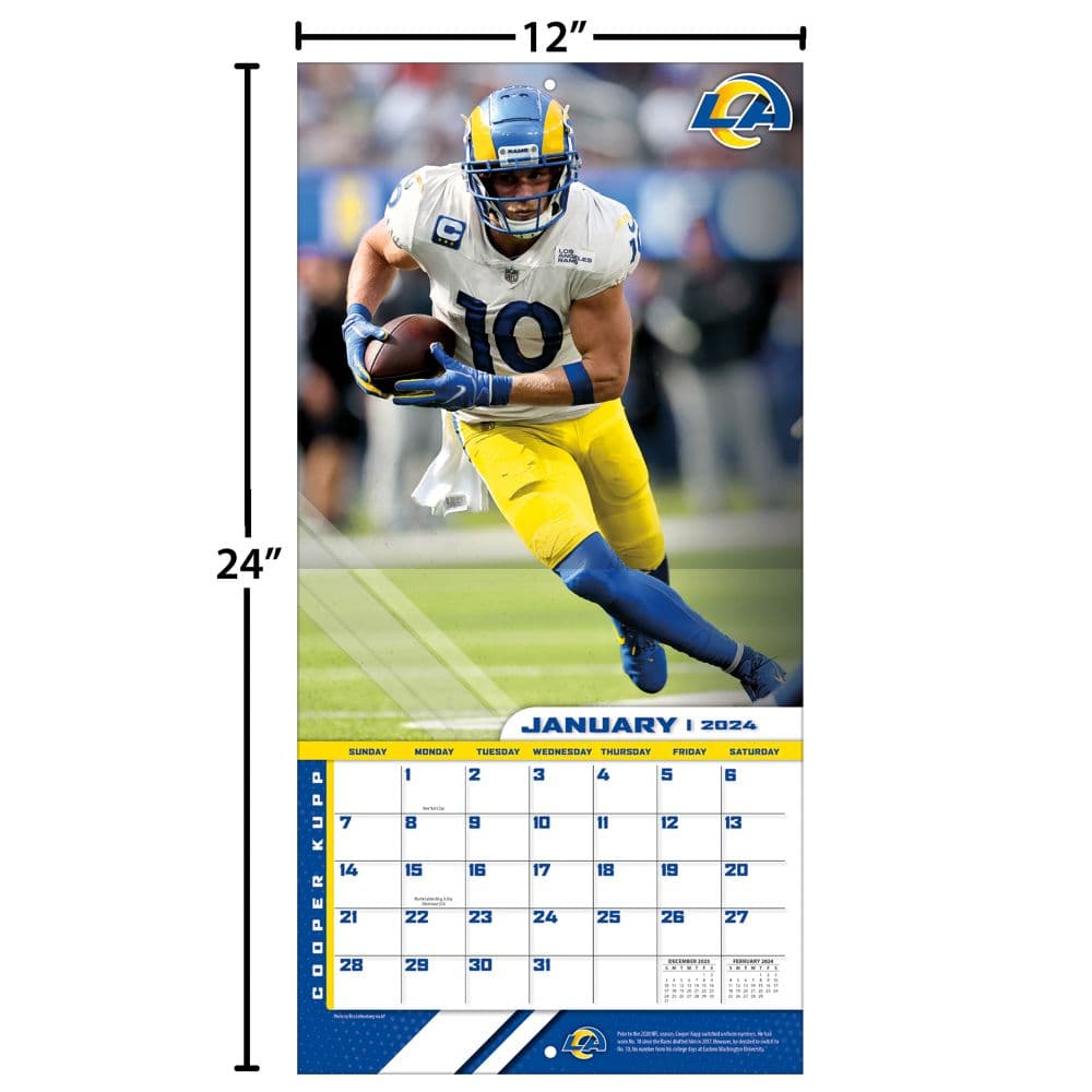 Los Angeles Rams Cooper Kupp 2024 Wall Calendar