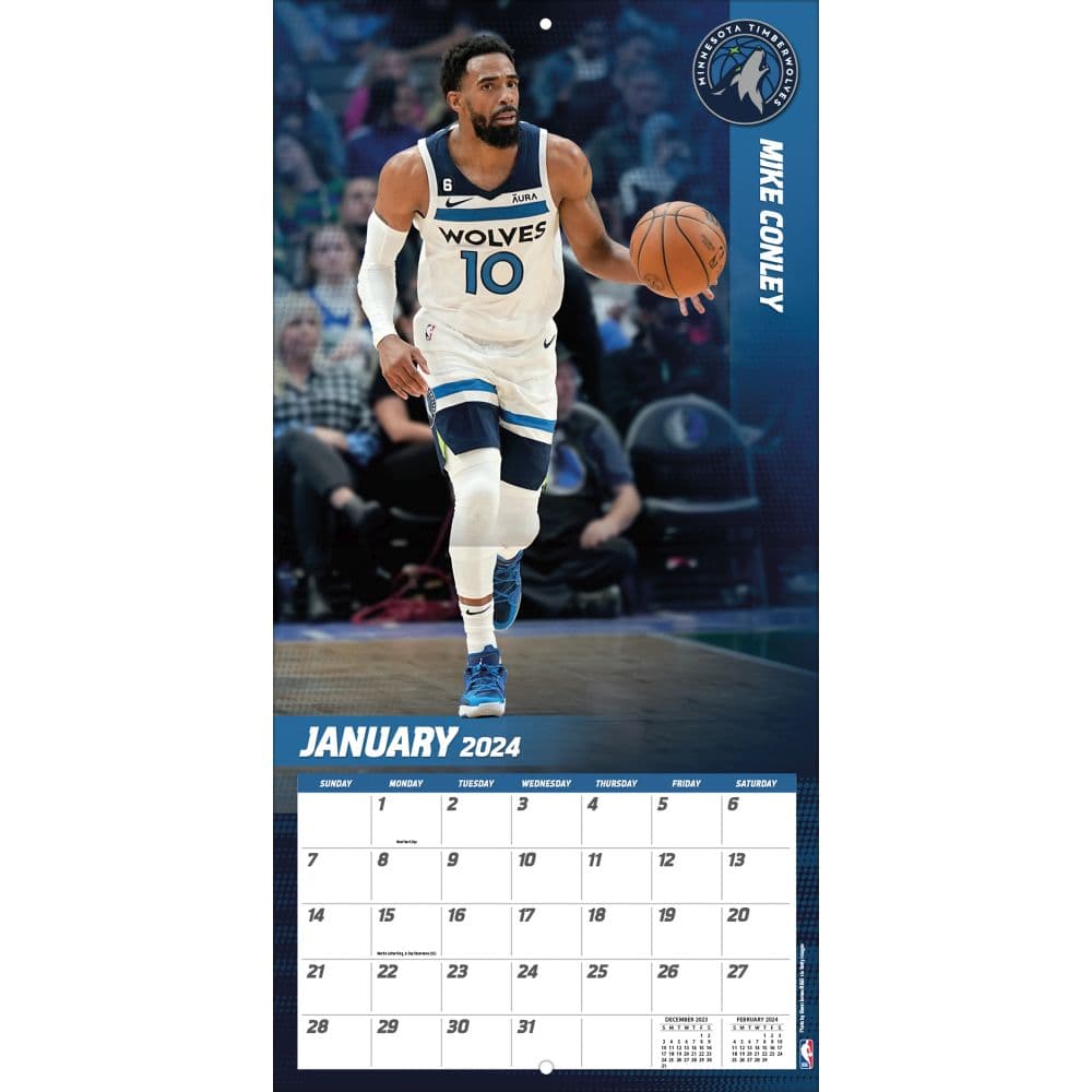 Minnesota Timberwolves 2024 Wall Calendar - Calendars.com