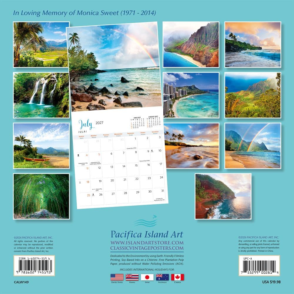 Hawaii Deluxe 2027 Deluxe Wall Calendar First Alternate Image