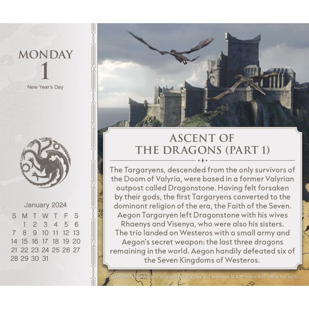 Game of Thrones 2024 Desk Calendar