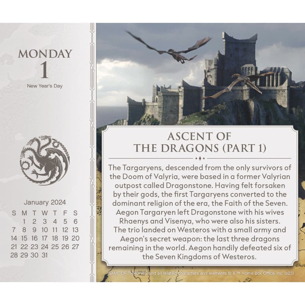 Game of Thrones 2024 Desk Calendar Second Alternate Image width=&quot;1000&quot; height=&quot;1000&quot;