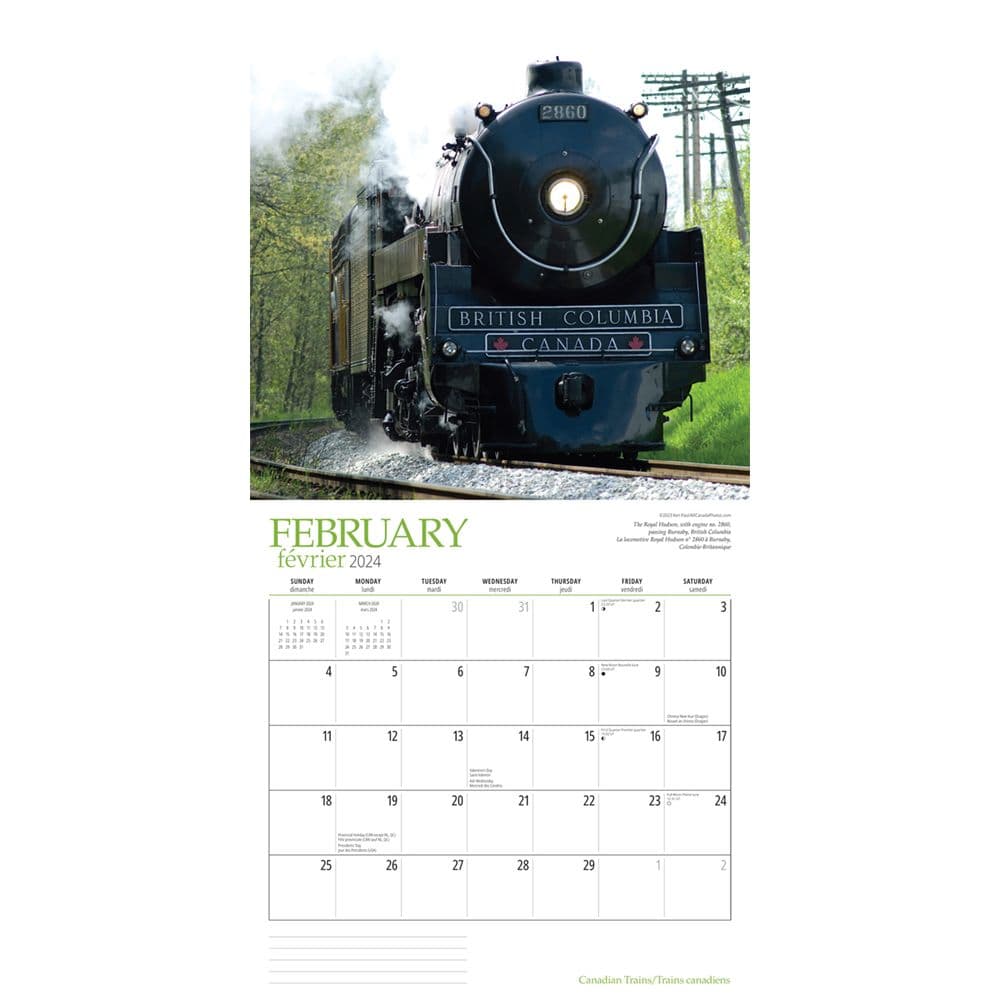 Trains Canadian 2024 Wall Calendar