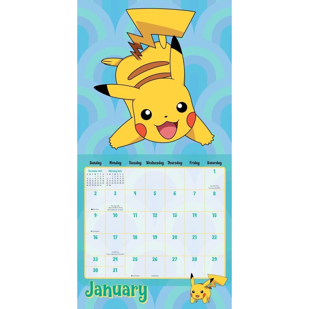 Collectibles Pokemon Calendar 2022 Pikachu Wall hanging Japan limited ...