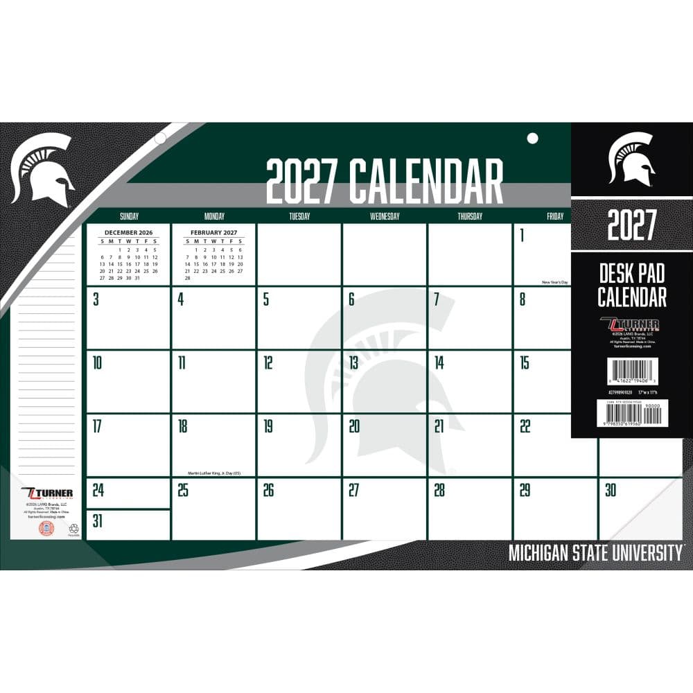 image Michigan State Spartans 2027 Desk Pad 17" X 11" Main Product Image