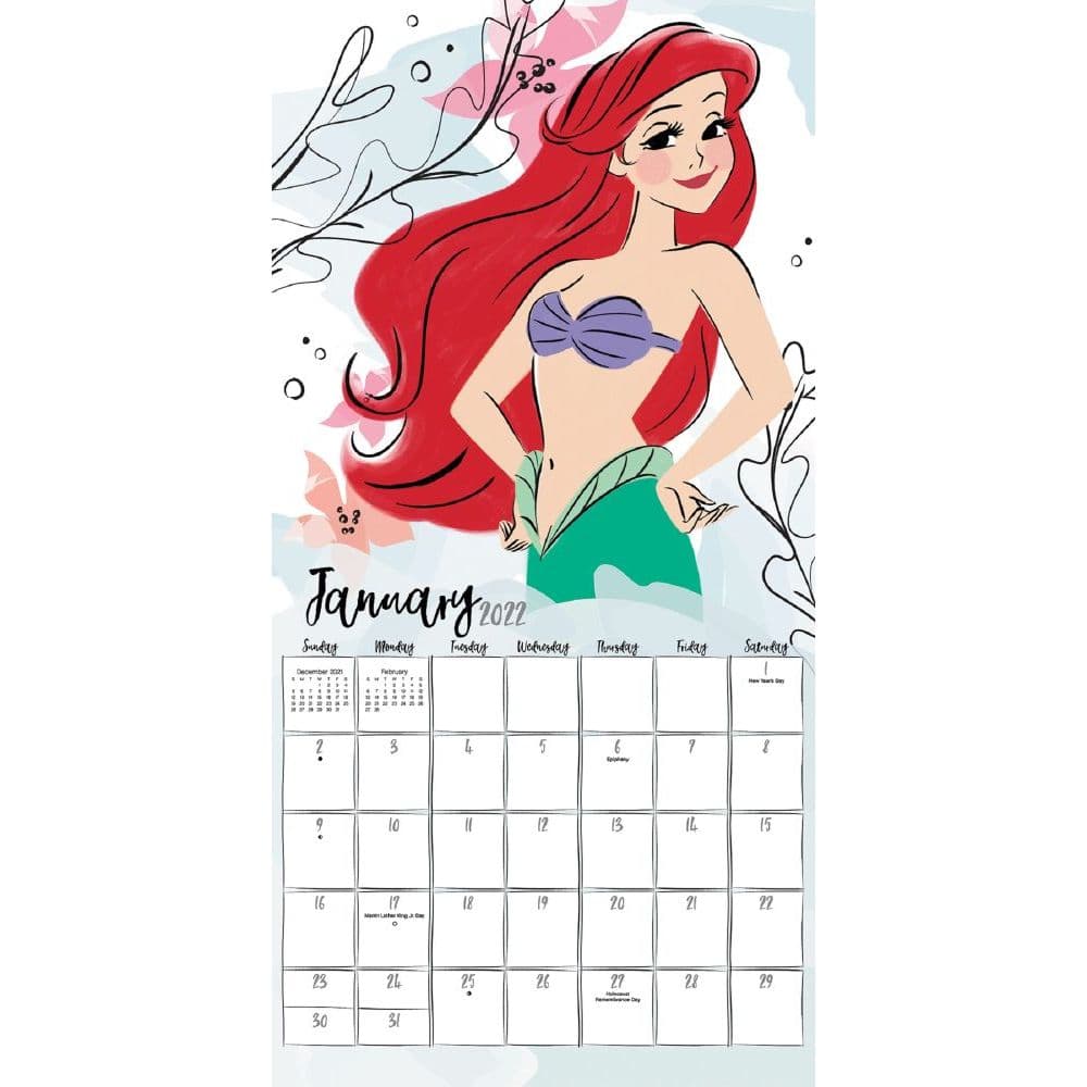 Disney Princess Exclusive 2022 Wall Calendar with Collectors Print
