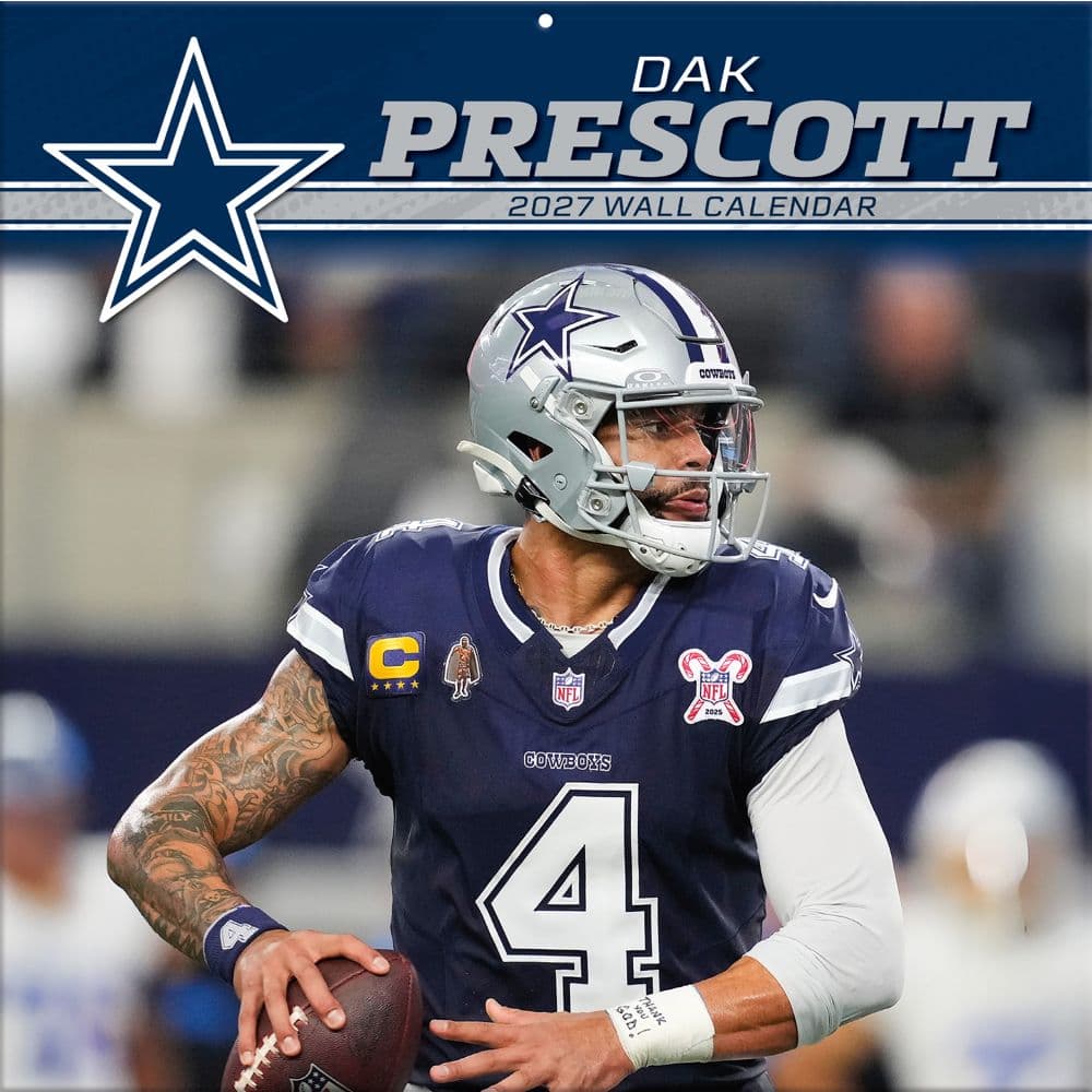 image NFL Dallas Cowboys Dak Prescott 2027 Wall Calendar Main Product Image