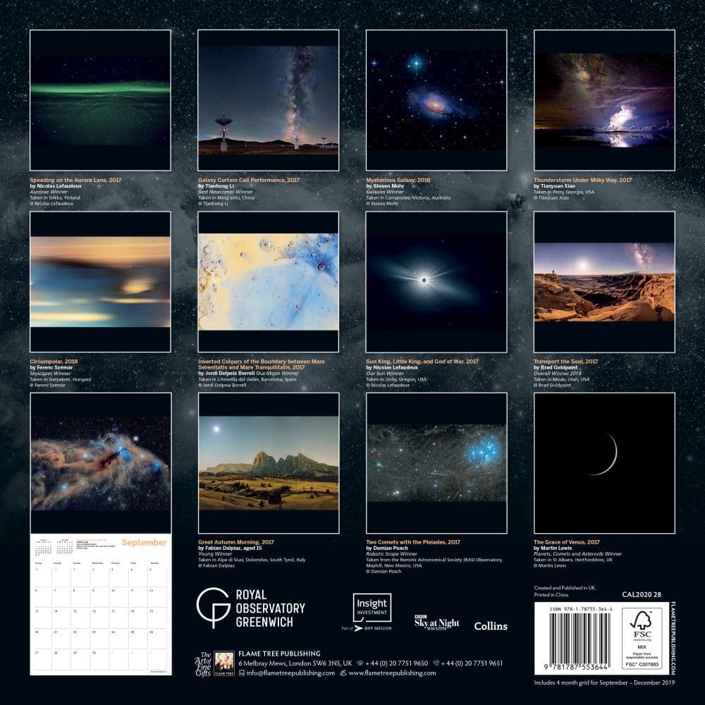 Royal Observatory Astronomy Wall Calendar