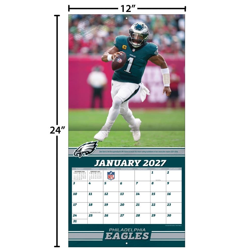 NFL Philadelphia Eagles Jalen Hurts 2027 Wall Calendar Fourth  Alternate Image