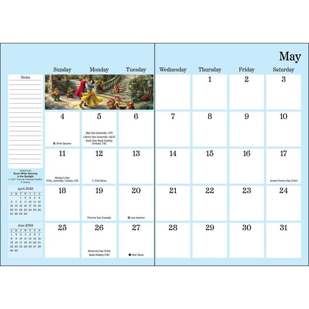 Thomas Kinkade Disney 2025 Monthly Pocket Planner