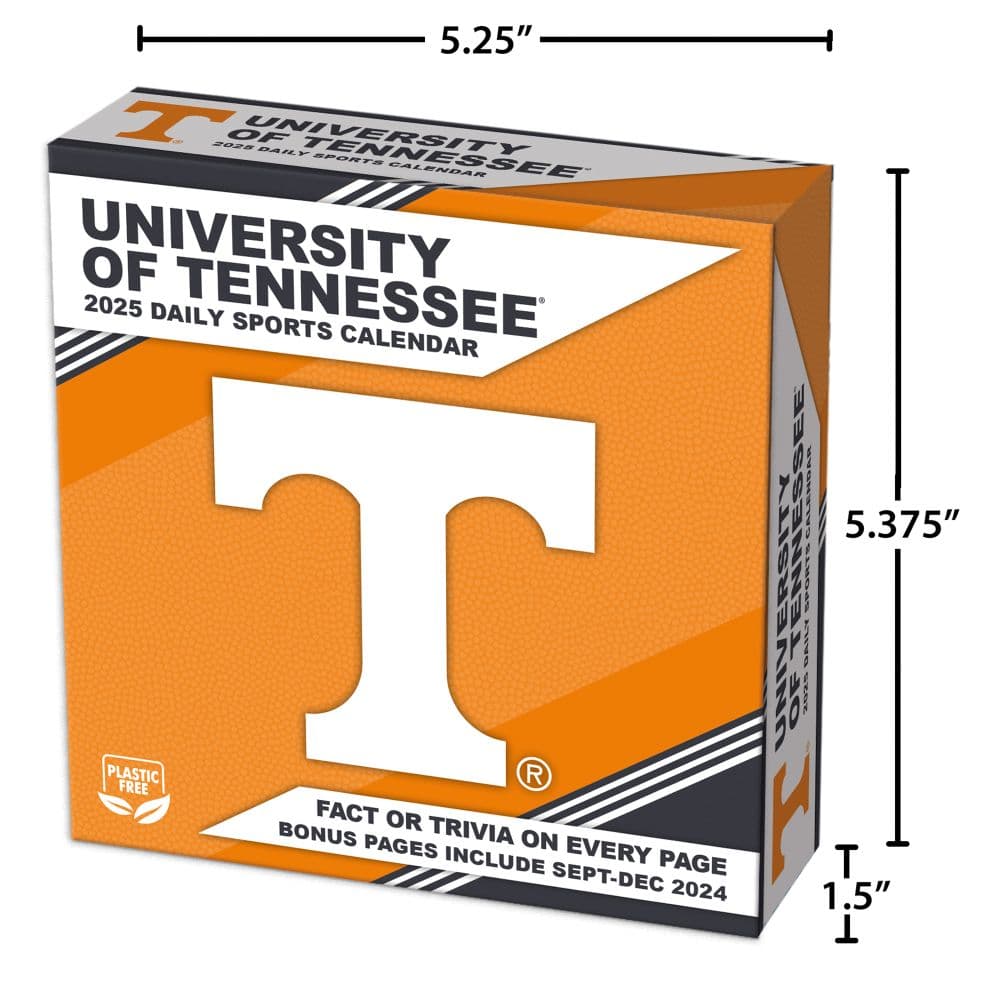 COL Tennessee Volunteers 2025 Desk Calendar measurements