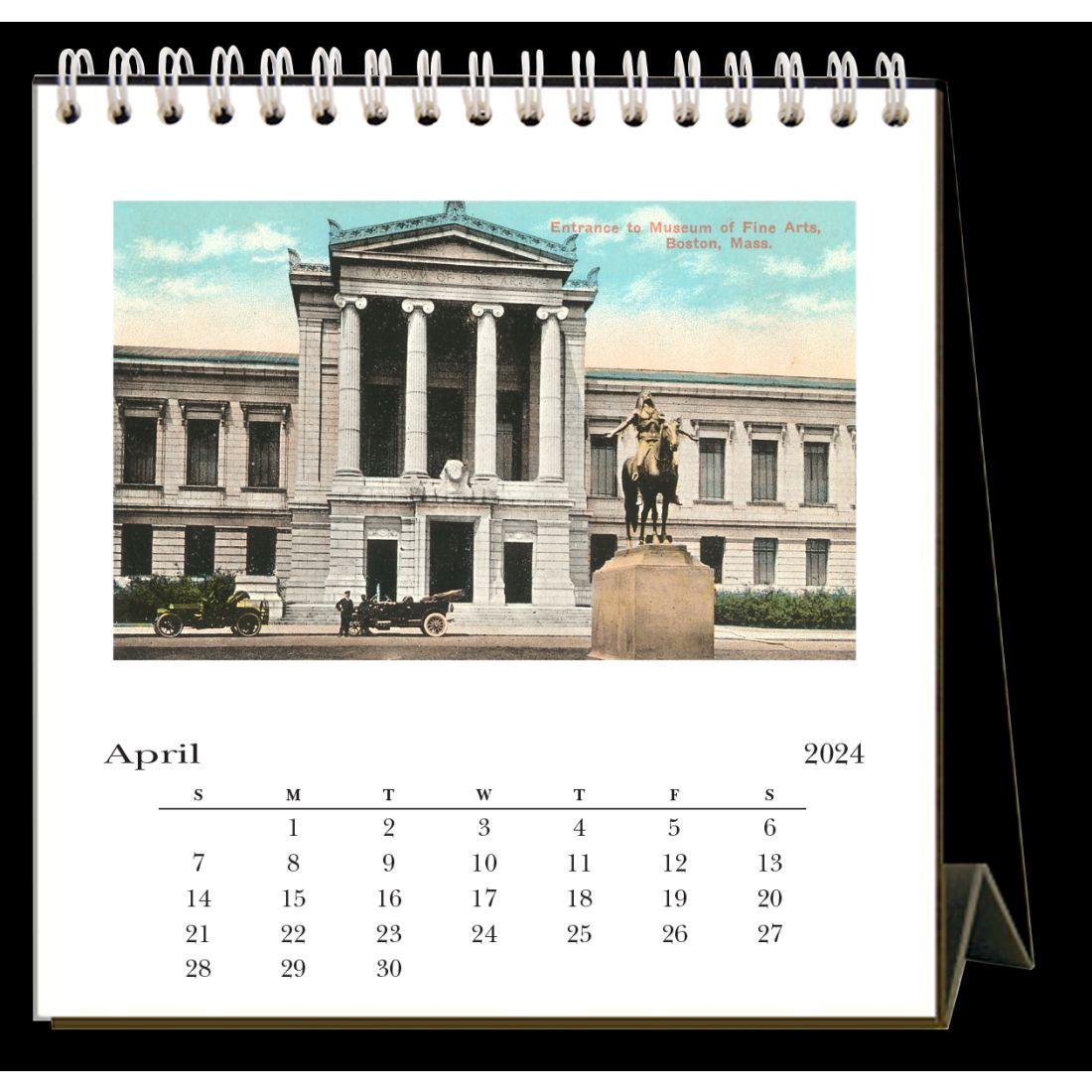 Boston Nostalgic 2024 Easel Desk Calendar