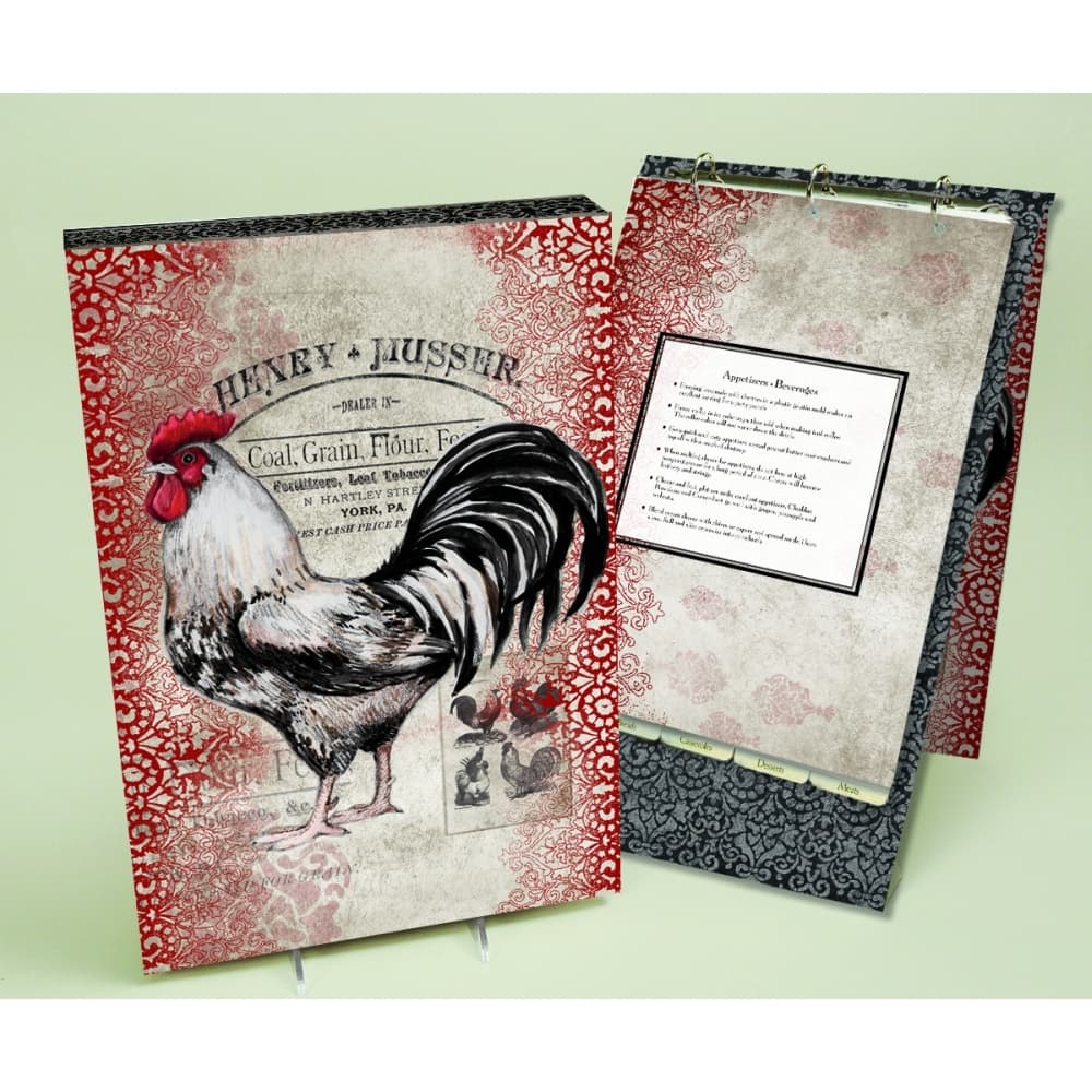 Cardinal Rooster Vertical Recipe Album by Susan Winget