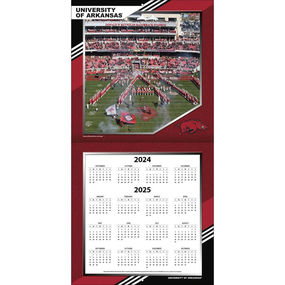 Arkansas Razorbacks 2025 Wall Calendar