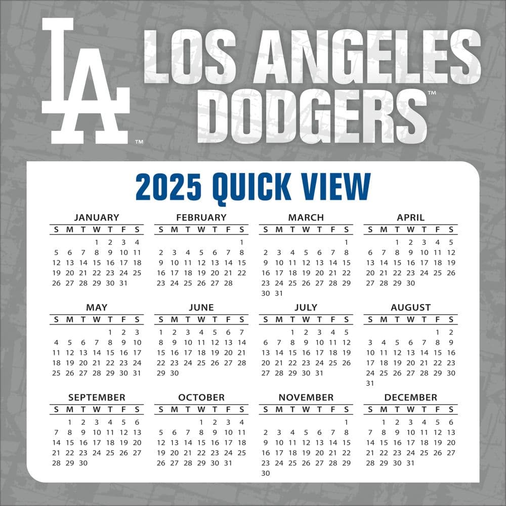 MLB Los Angeles Dodgers 2025 Desk Calendar Third Alternate Image