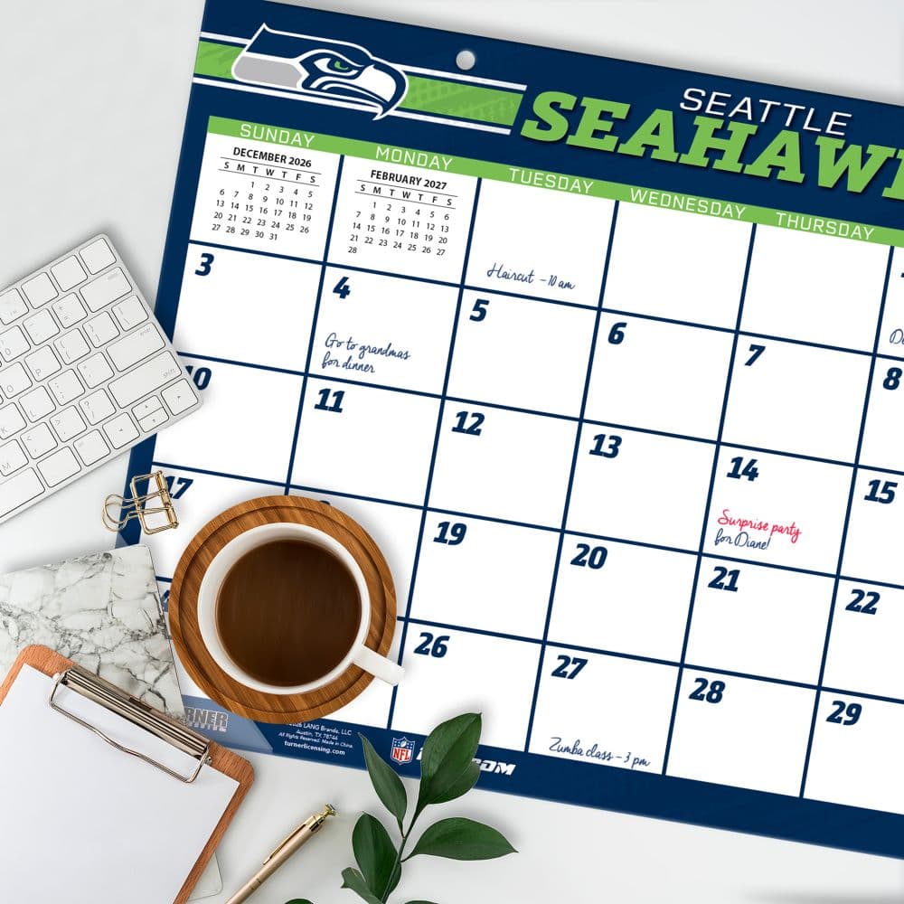 NFL Seattle Seahawks Small 2027 Desk Pad Fourth Alternate Image